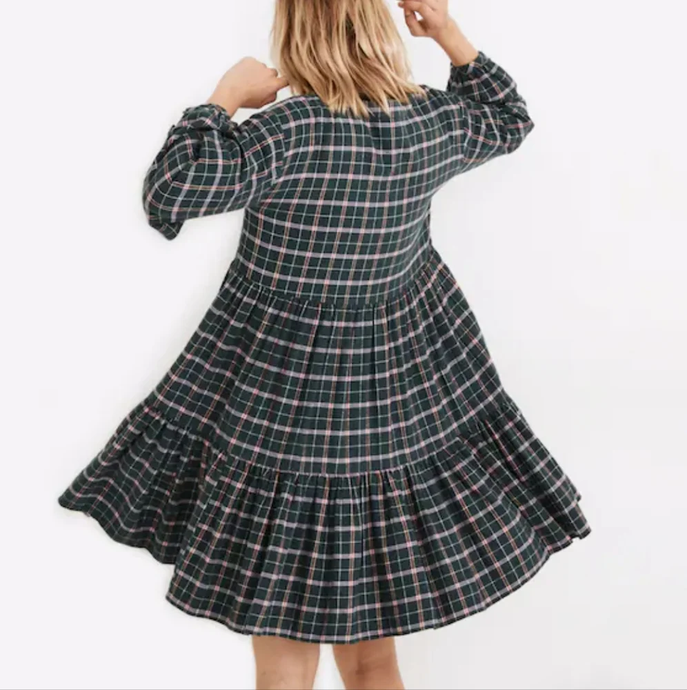 NEW! Madewell Flannel Colette Plaid Dress - Picture 3 of 9